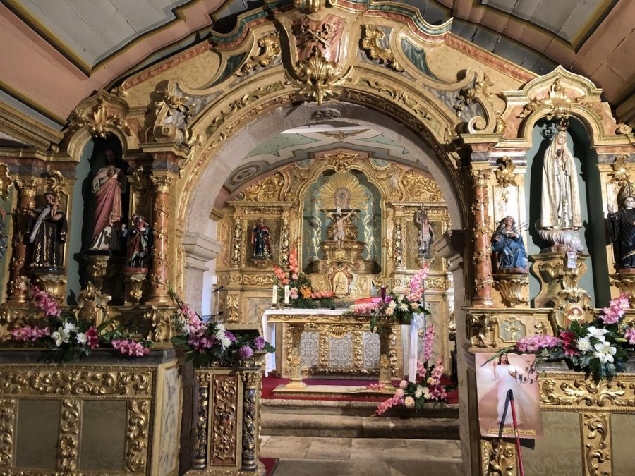 Inside the village church.