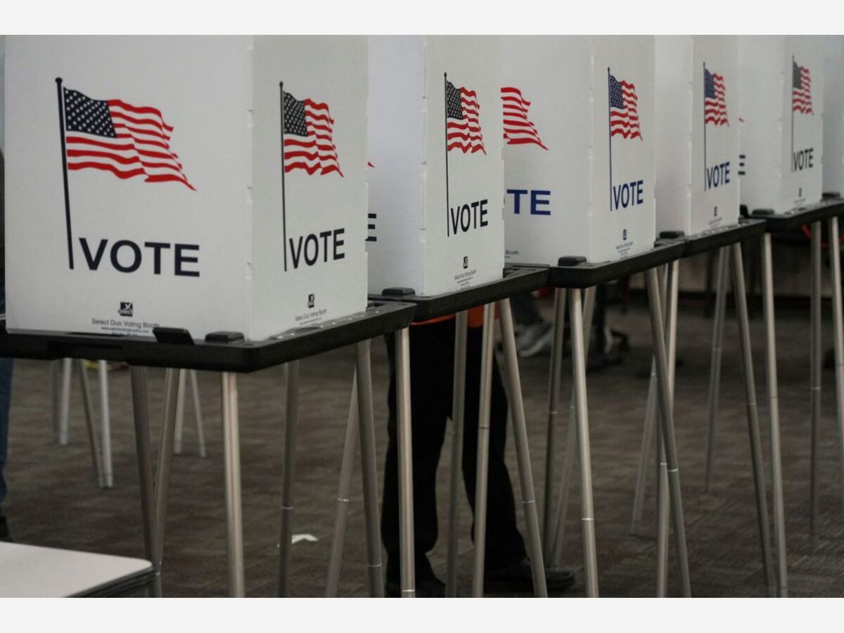 Voting booths are pictured inside the Dona Ana County Government Center during early voting for the upcoming midterm elections in Las Cruces, New Mexico, U.S., October 24, 2022.  REUTERS/Paul Ratje